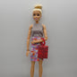 Barbie Doll Size Large Red Square Purse Beaded Handle Stone Handmade OOAK