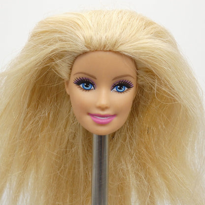 Barbie Doll Head CEO Generation Girl Face Blonde Hair Open Mouth Blue Eyes