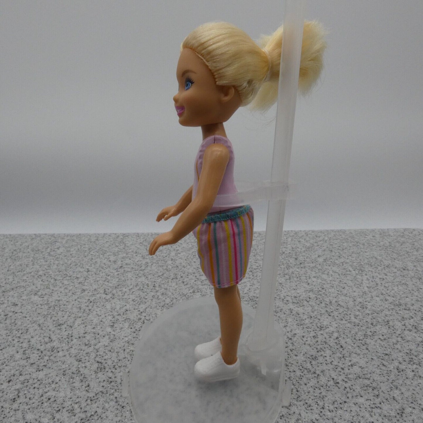 Barbie Chelsea Doll Blonde Light Skin Tone Striped Shorts Shoes DWJ33 Mattel