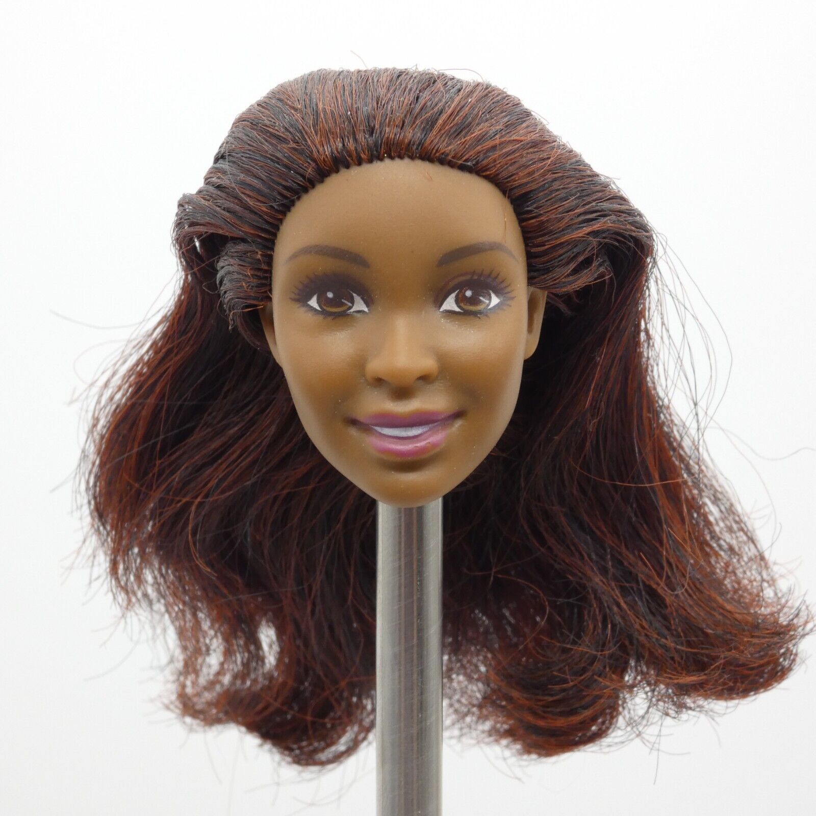 Barbie Fashionistas 45 Doll Head Desiree Nikki Face Brown Red Hair 2016 DTF08