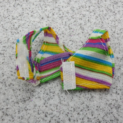 Barbie Doll Size Bikini Swimsuit Two Piece Rainbow Multicolor Striped Clone