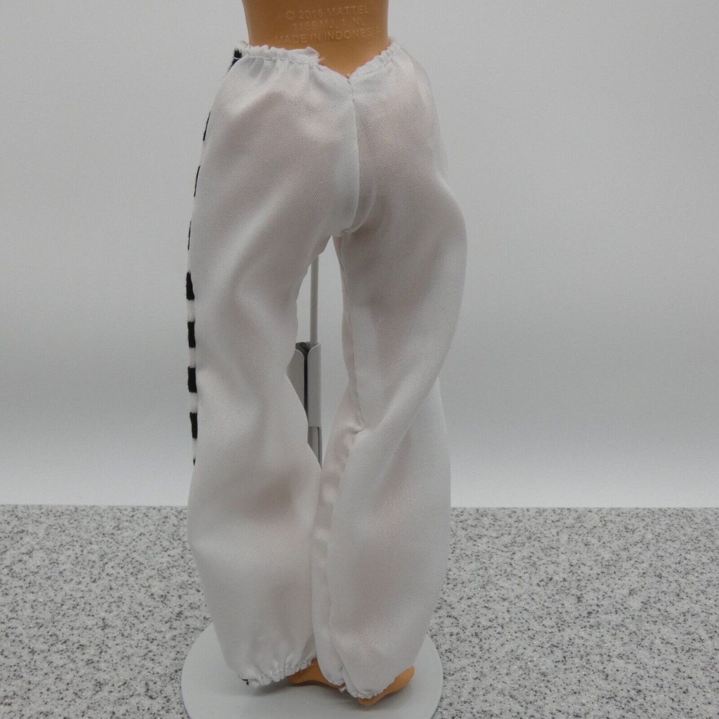 Barbie Doll Size Pants White Black Stripes Baggy See-thru Sheer Fit Fashionistas