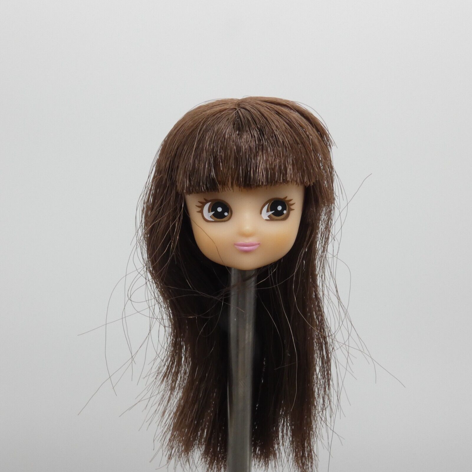 Arklu London Lottie 7 Inch Doll Head Only Brown Hair Bangs Brown Eyes Light Skin