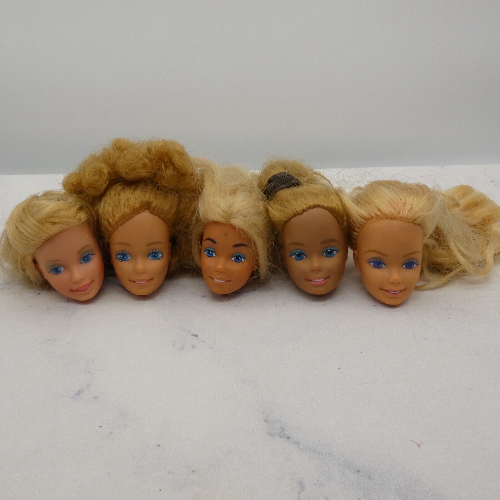 Barbie Doll Head Lot of 5 Heads SuperStar Blonde 70s 80s Malibu Mattel JY3