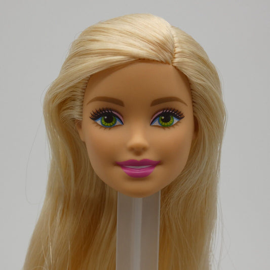 Barbie Made To Move Pink Top Doll Head Only Millie Face Green Eyes Blonde 2022