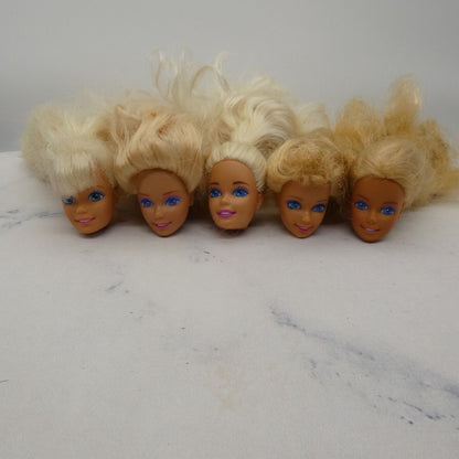 Barbie Doll Head Lot of 5 Heads SuperStar Long Blonde 80s 90s Mattel JY11