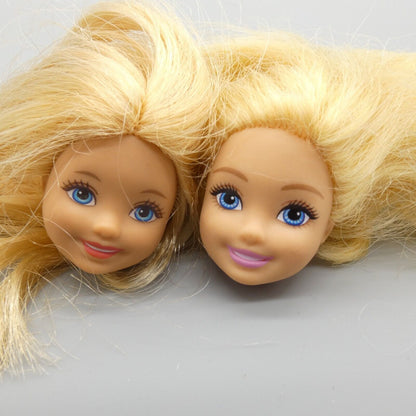 Barbie Chelsea Doll Head Lot of 2 Blonde Hair Mattel Kelly