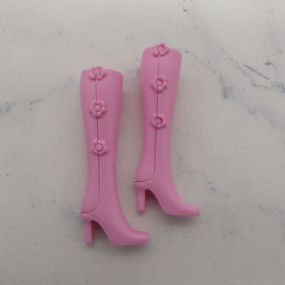 Barbie Doll Shoes Pink Heel Boots Zapatos Almost Knee High 2003  Fashion Fever