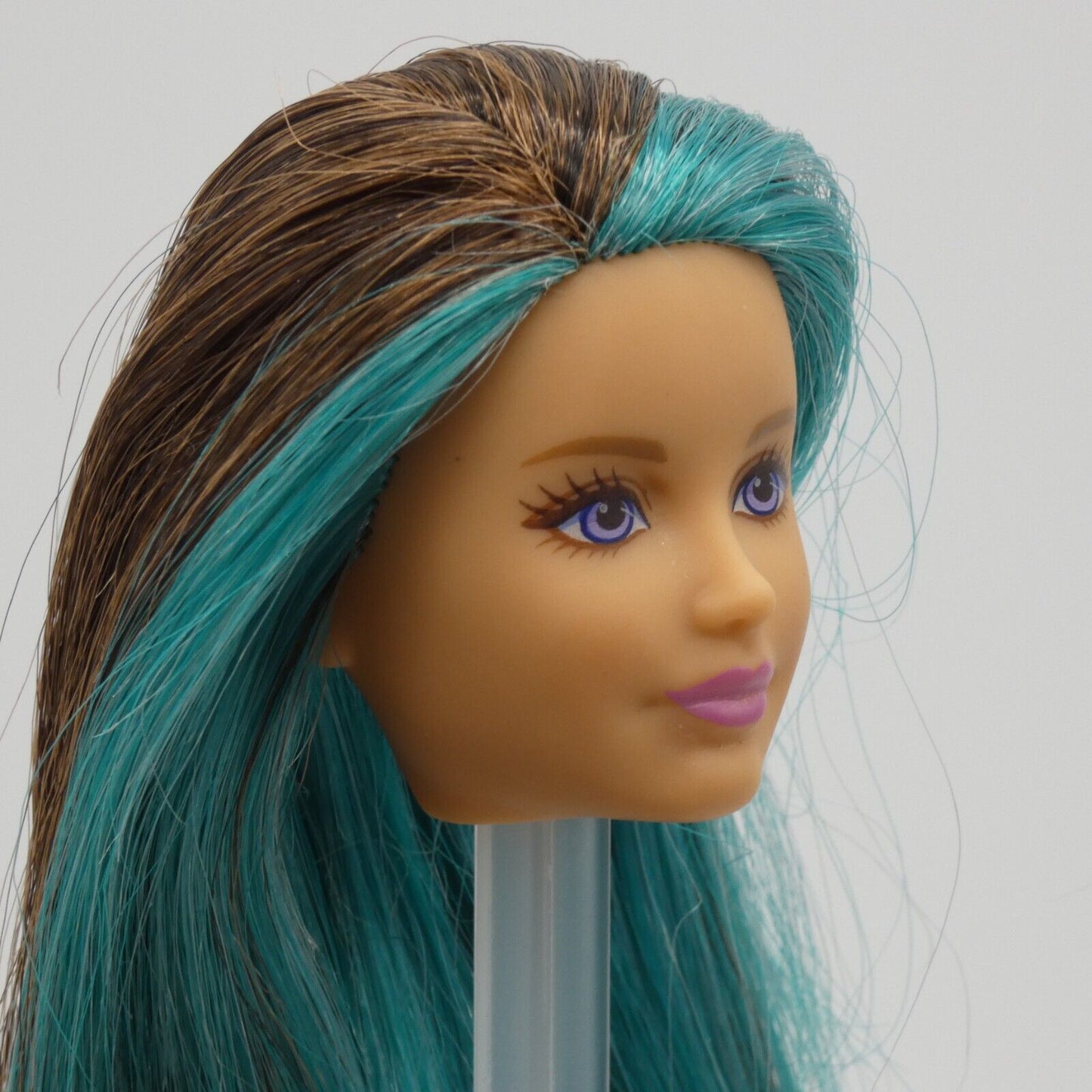 Barbie Puppy Chase Skipper Doll Head Brown Blue Hair Closed Mouth 2016 DMB27