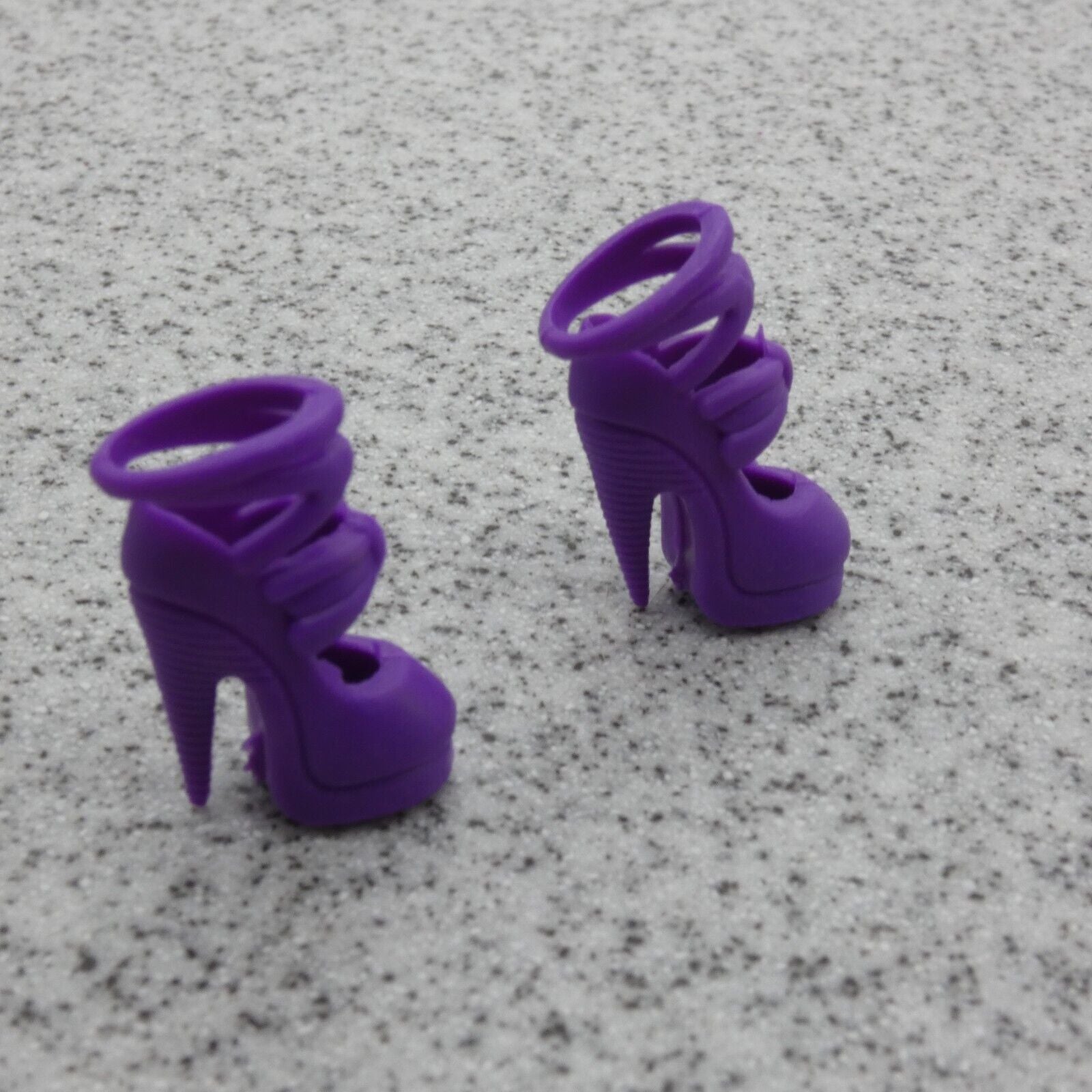 Barbie Doll Size Shoes High Heel Purple Stiletto Closed Toe Ankle Strap B1 Clone