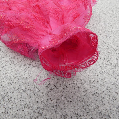 Barbie Doll Size Dress Pink Gown Strapless Sweetheart Scalloped Tulle Accents