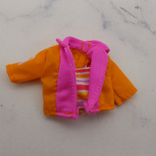 Barbie Doll Size Shirt Jacket Crop Top Bowling Orange Also Fits Teen Skipper