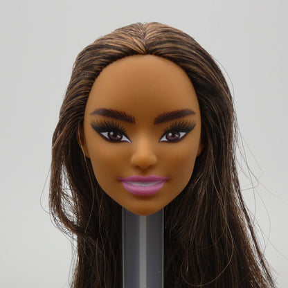 Barbie Pacific Islander Asian Doll Head Brown Hair Eyes Medium Skin Tone 2022