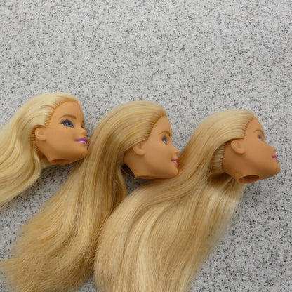 Barbie Doll Head Lot of 3 Millie Face Blonde Blue Eyes Medium Light Skin J294