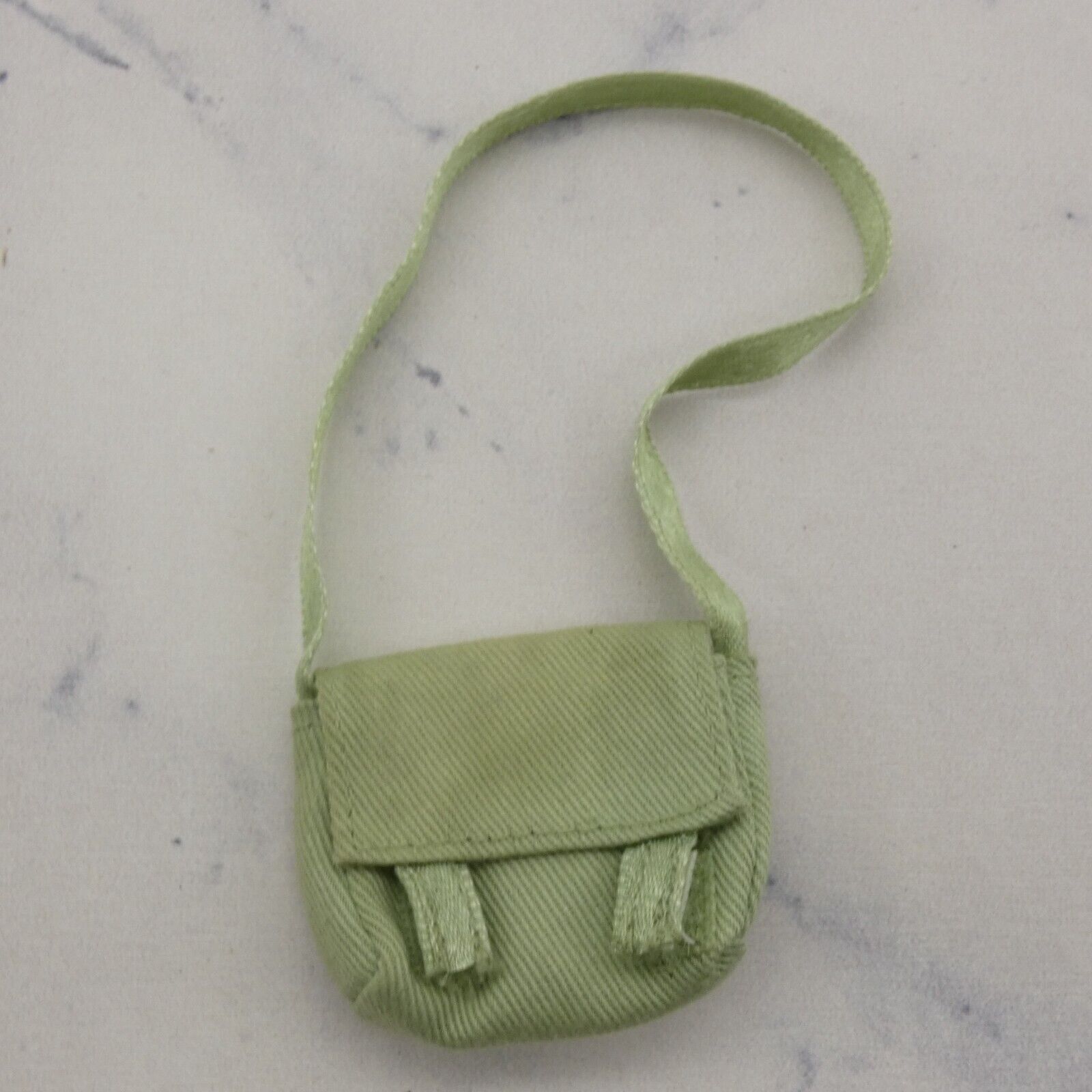 11.5 Inch Doll Size Messenger Bag Green Canvas Like Purse Tote Gym Carryall