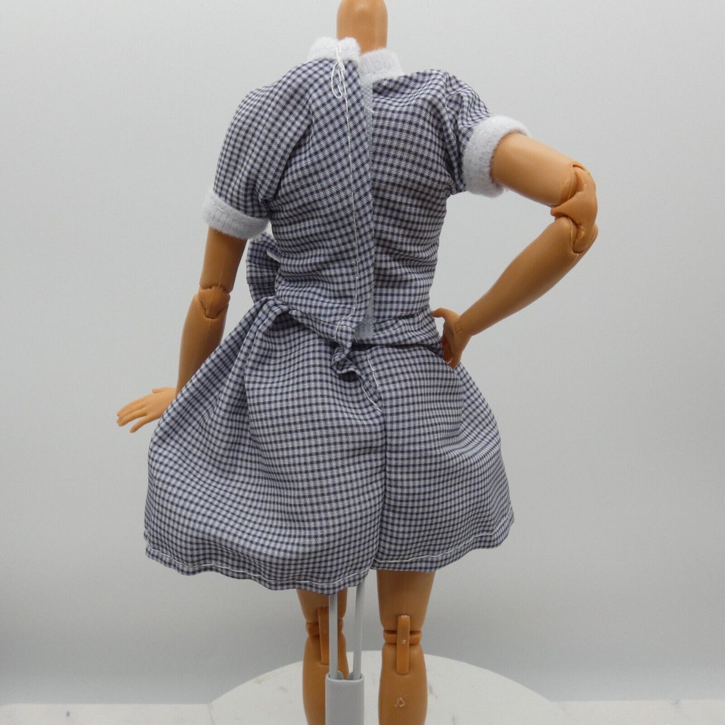 Barbie Doll Size Fashion Dress Black White Check Retro Lucy Fits Model Muse MTM