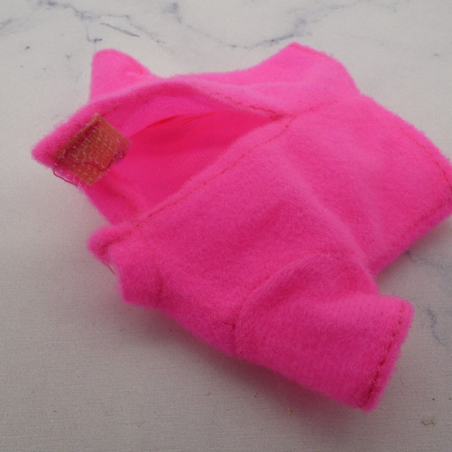 Barbie Doll Size Sweater Shirt Top Pink Short Sleeve D Fleece Like Felt