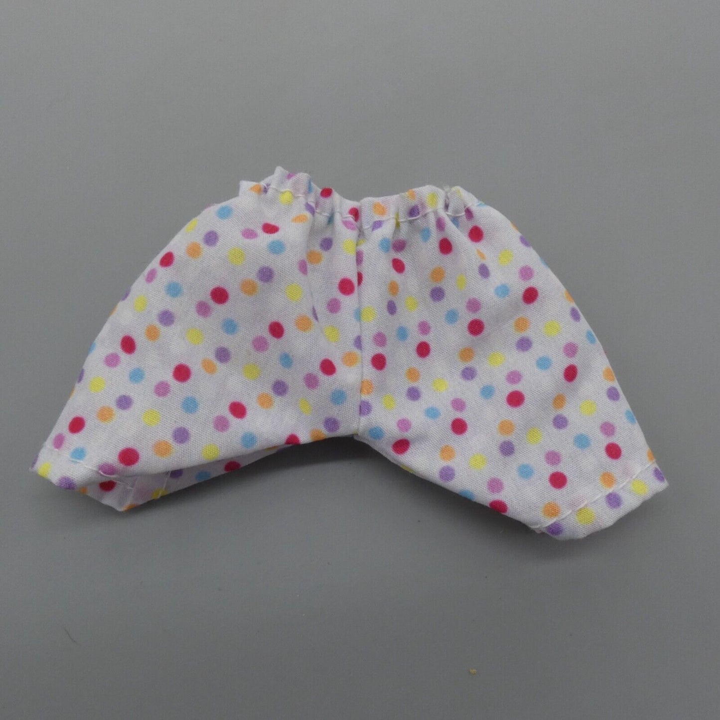 Barbie Doll Size Shorts White Multicolor Rainbow Polka Dots Elastic Waist