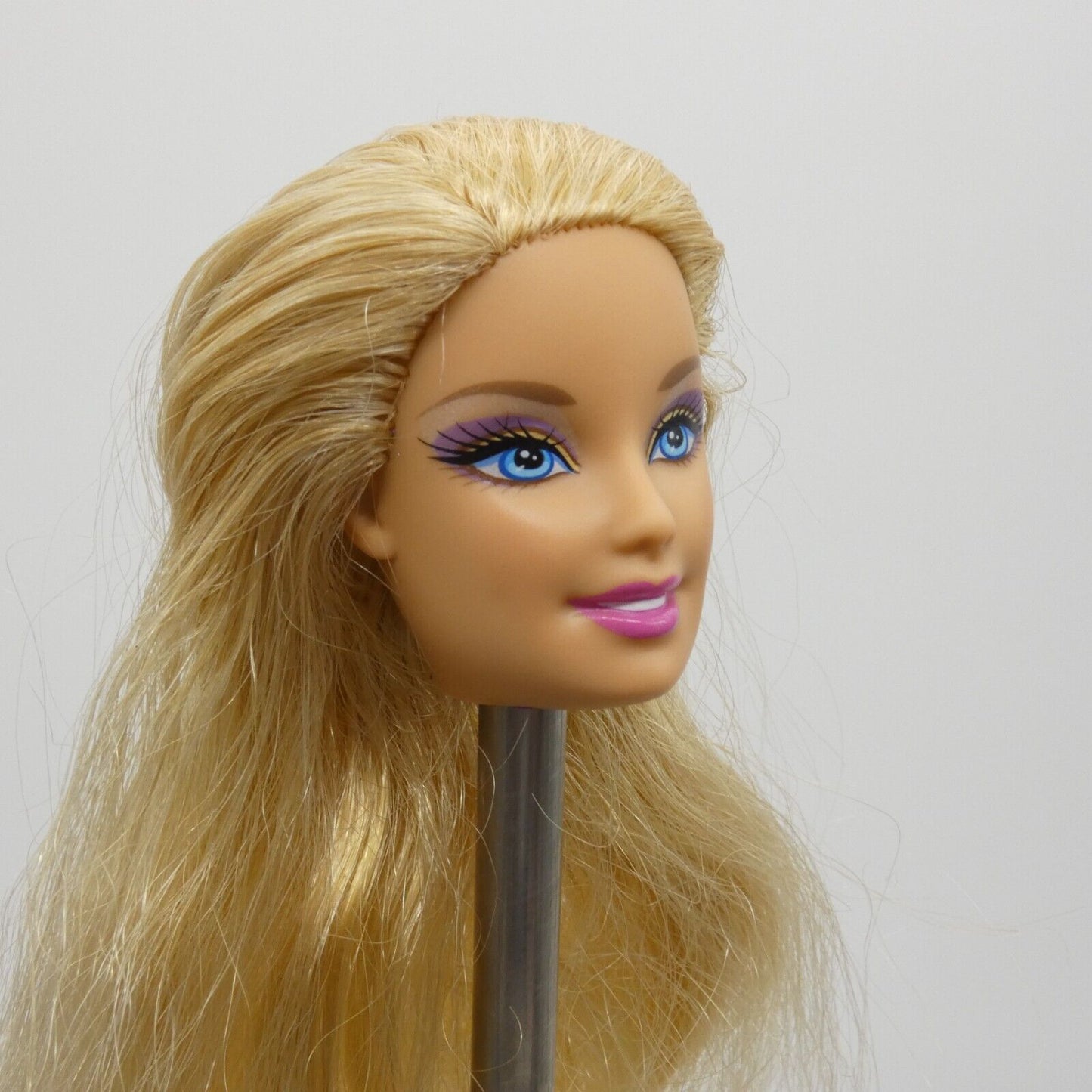 Barbie Doll Generation Girl CEO Face 1998 Head Only Blonde Purple Eyeshadow