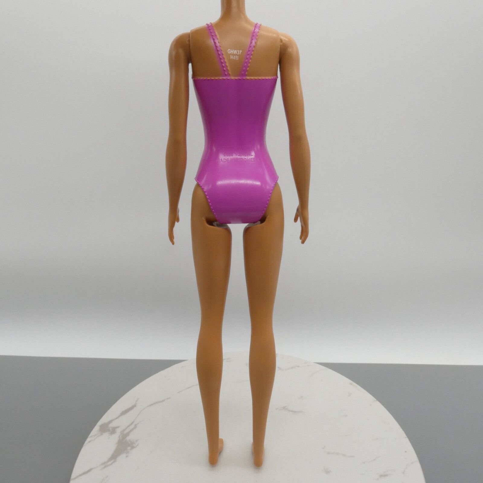 Barbie Water Play Doll Body Medium Light Skin Molded Swimsuit Flat Feet GHW37