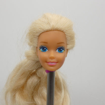 Barbie Western Fun Doll Head Only  Blonde Braided Hair 1990 Mattel 9932