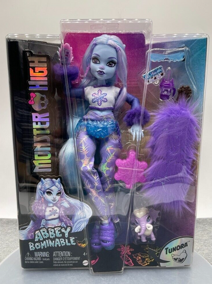 Monster High Doll Abbey Bominable G3 Articulated 2023 Gen 3 Mattel HNF64 New