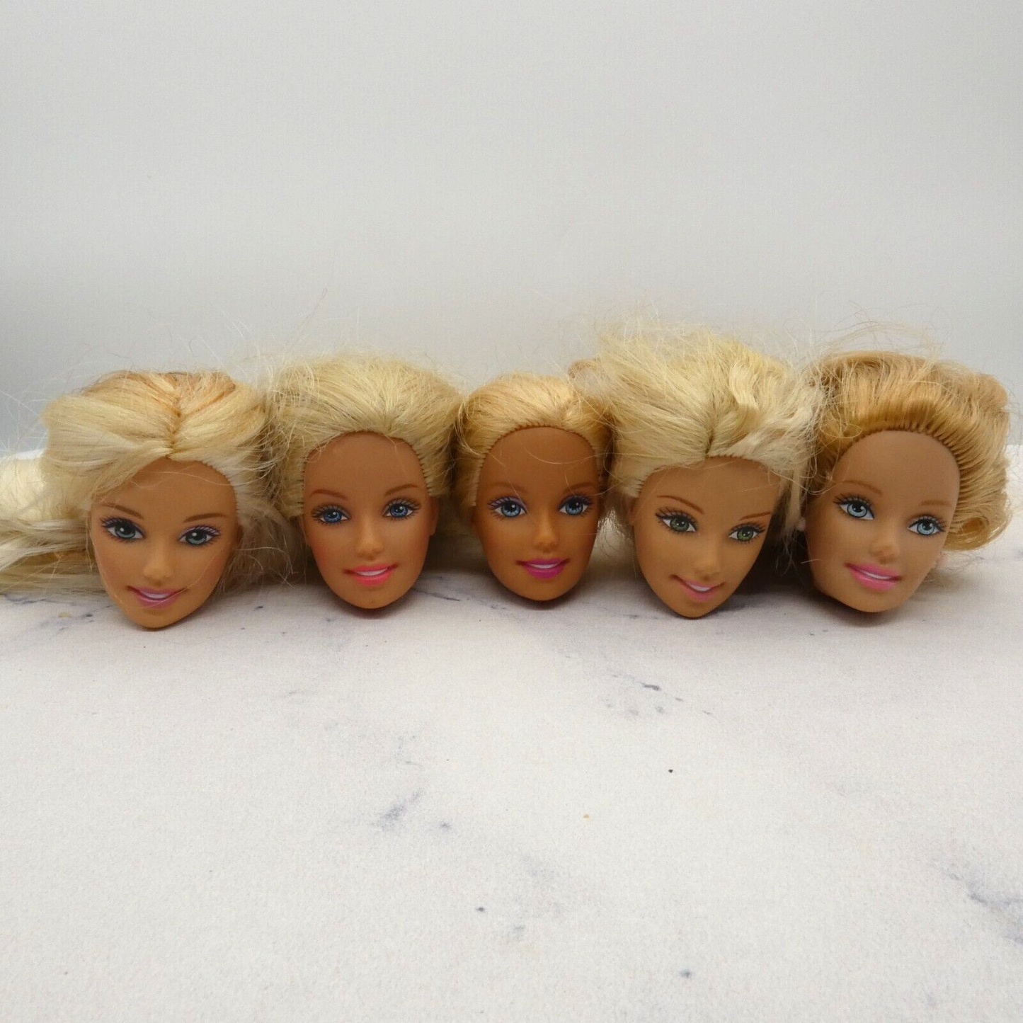 Barbie Doll Head Lot of 5 Heads Generation Girl Face Blonde Blue Green Eyes JY20