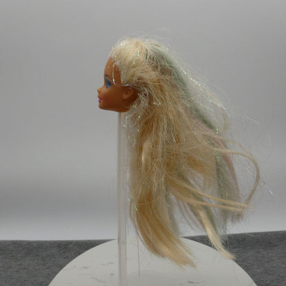 Barbie Mermaid Doll Head Only 1992 SuperStar Blonde Tinsel Hair 1434 Mattel