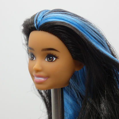 Barbie Skipper Babysitter Doll Head Black Blue Hair Hispanic 2022 Mattel HJY34