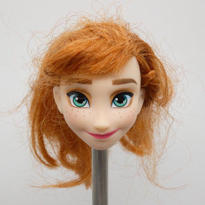 Disney Frozen Princess Anna Doll Head Only Red Wavy Braided Hair 2021 Hasbro