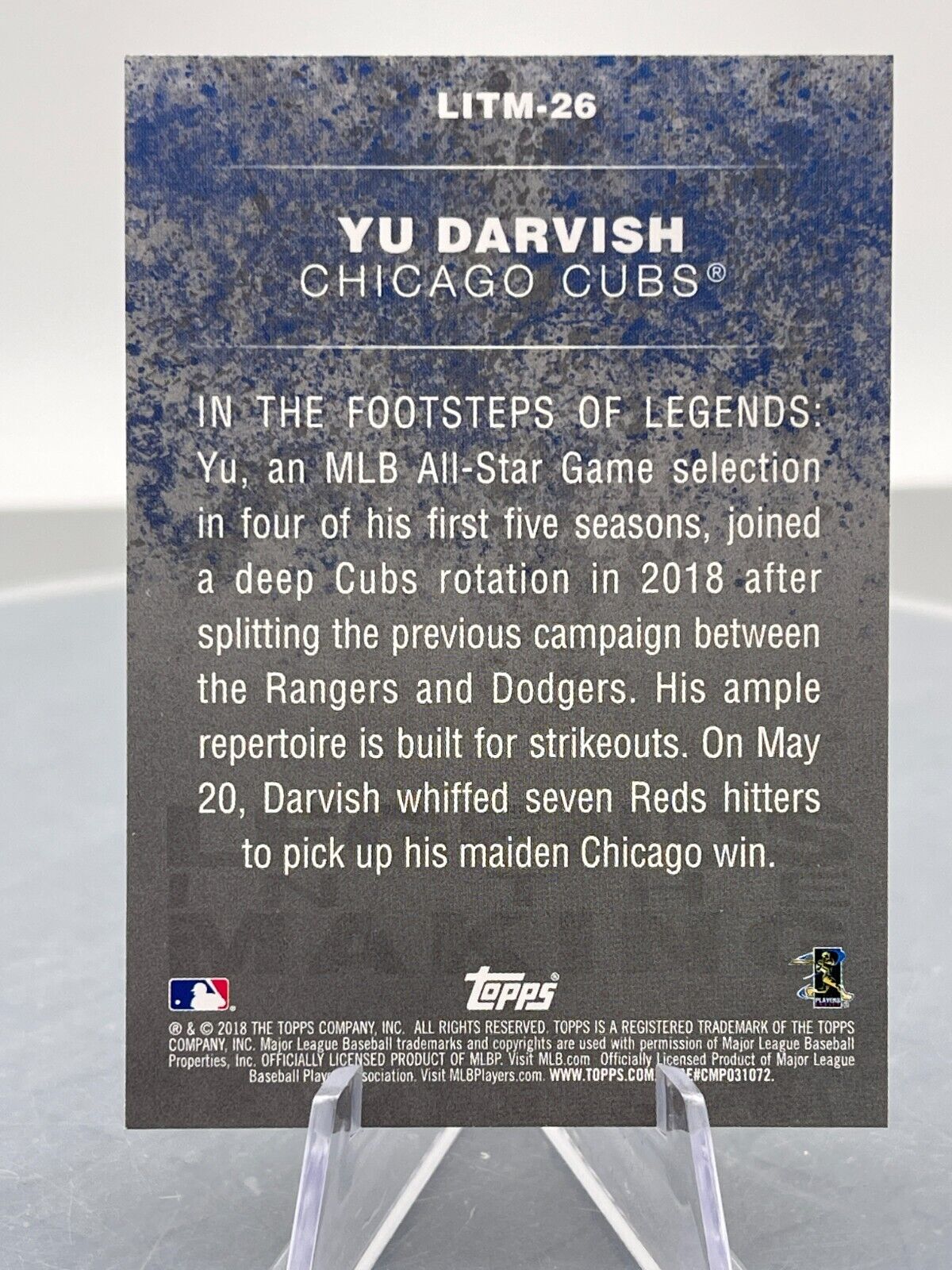 2018Topps Legends in the Making Yu Darvish #LITM-26 Chicago Cubs Pitcher