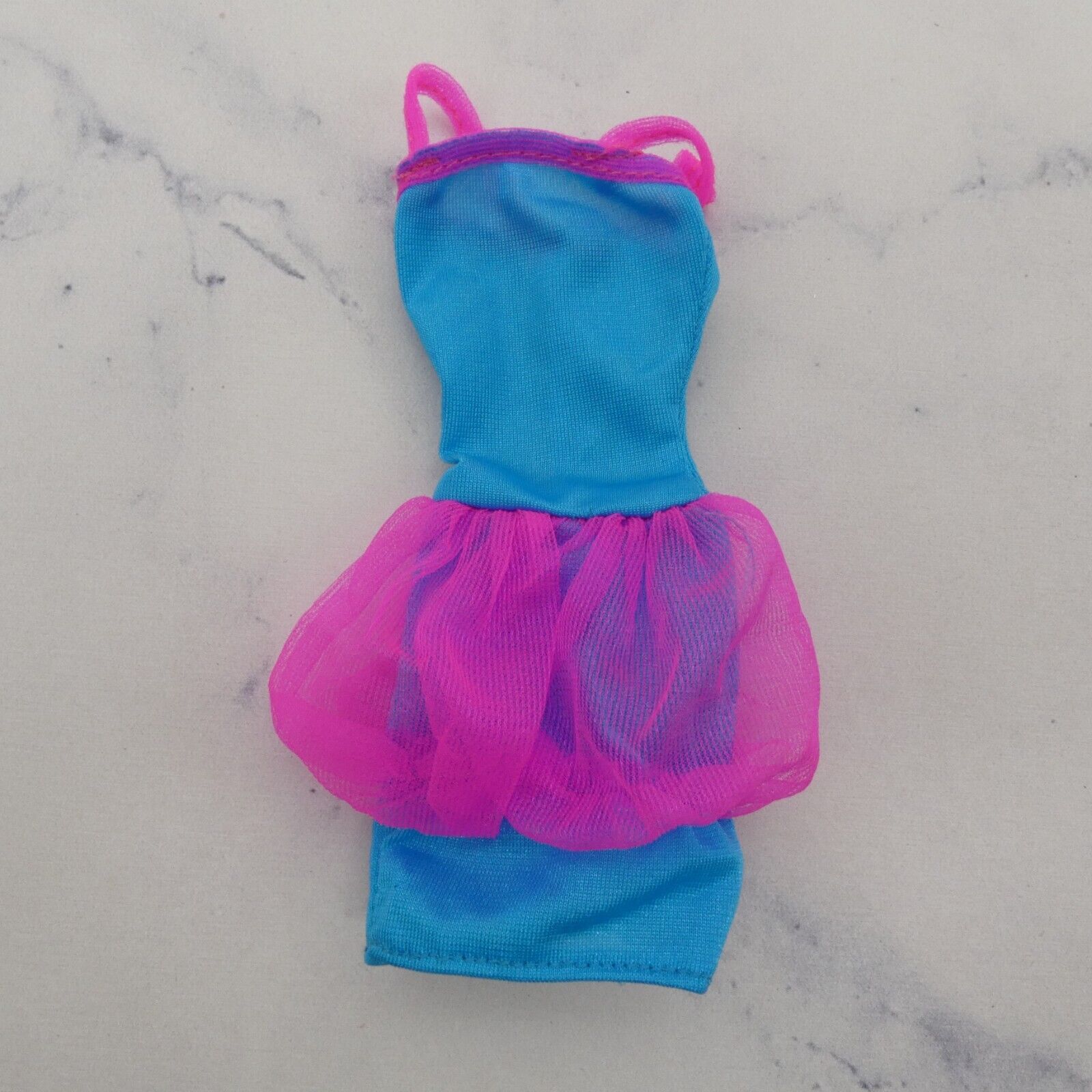 Barbie Doll Dress Turquoise Blue Sleeveless Tank Pink Accents