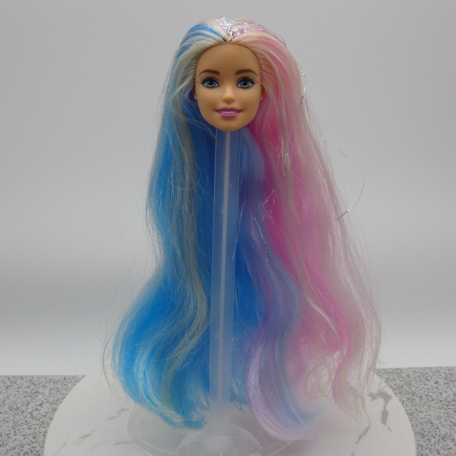 Barbie Fantasy Hair Doll Head Millie Face Pink Blue Blonde Hair 2020 GHN04