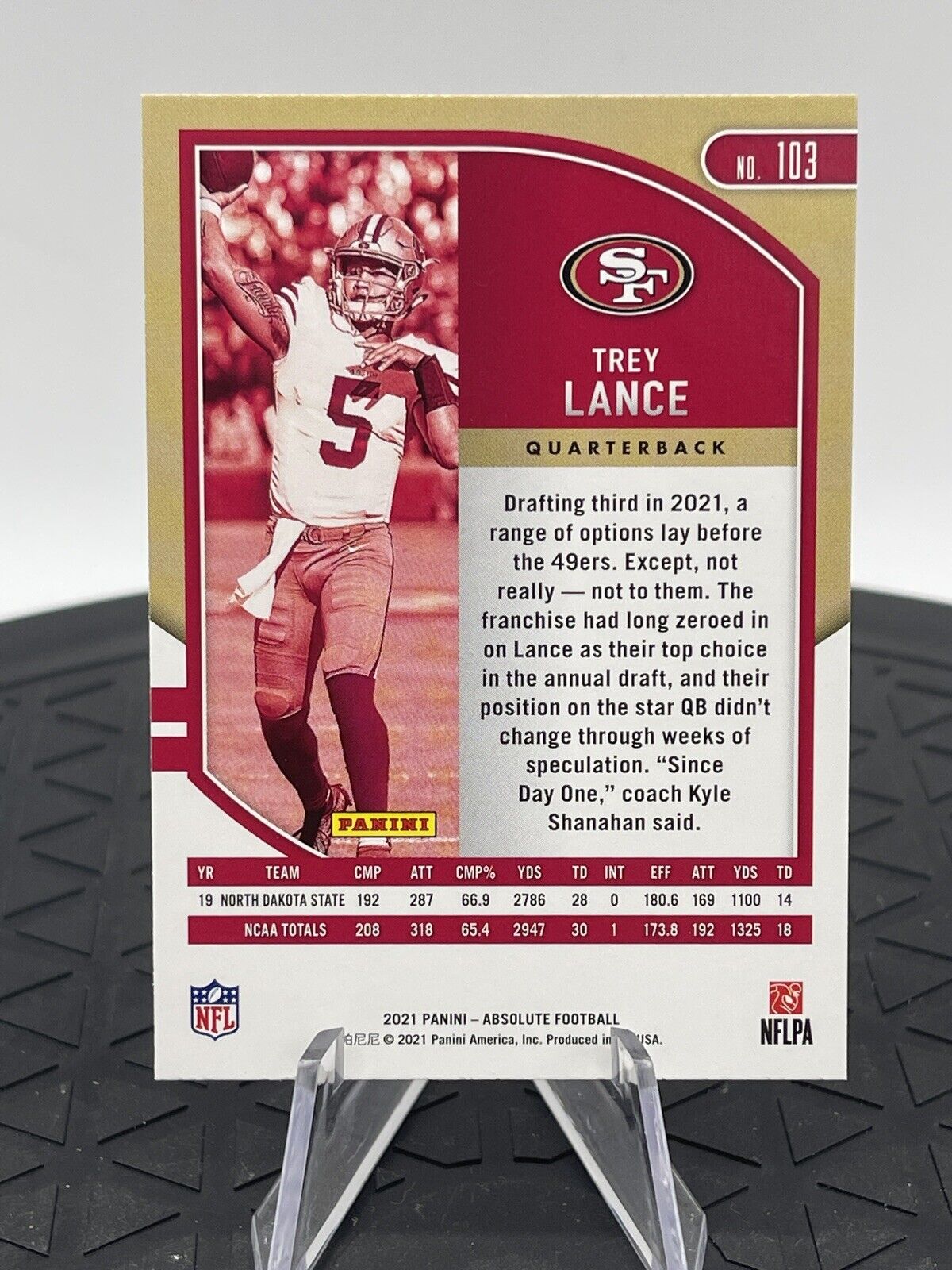 2021 Absolute Football Trey Lance Rookie Card #103 San Francisco 49ers N-Mint