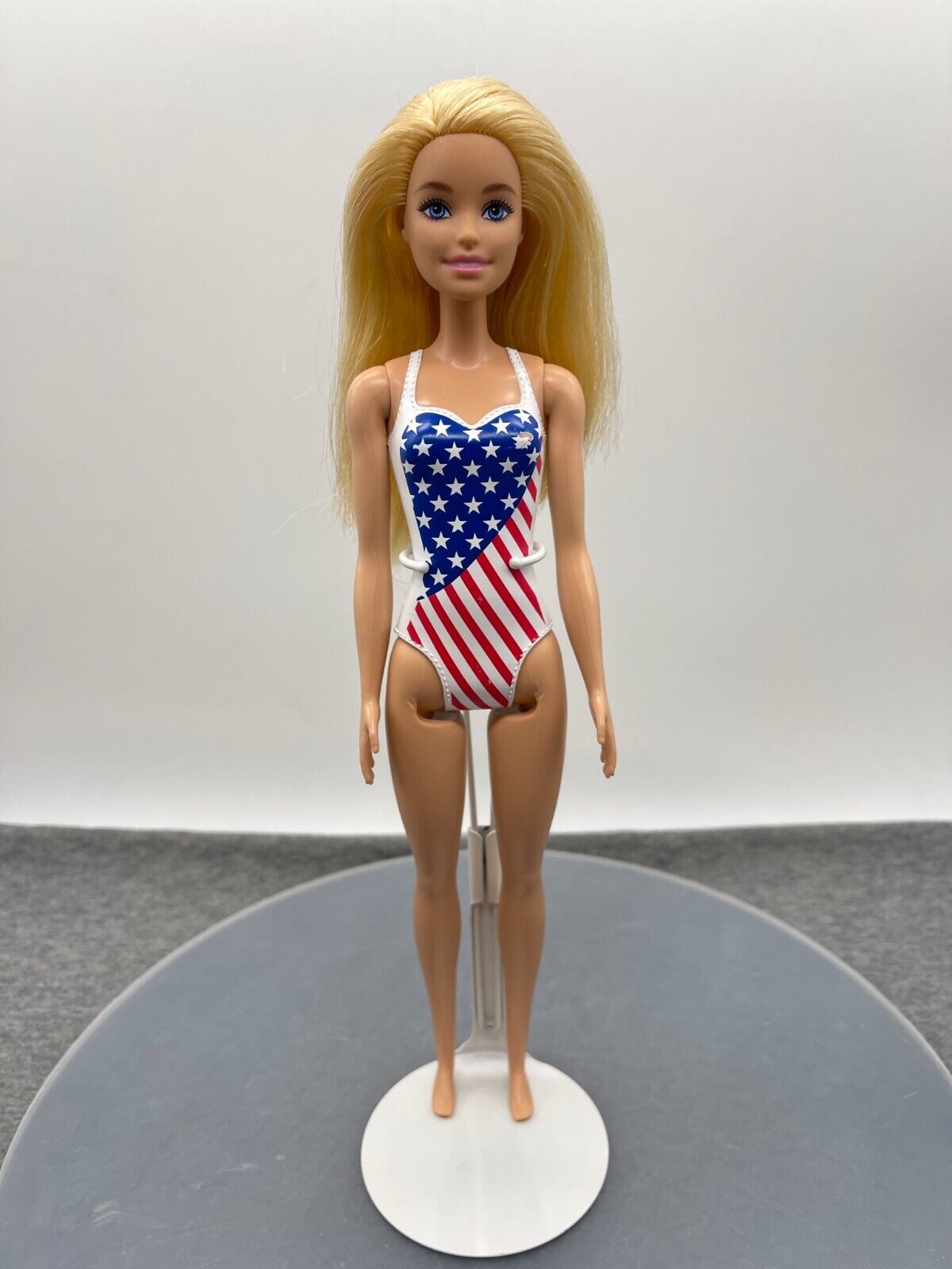 Barbie Beach Doll Millie Face Stars Stripes Swimsuit Straight Arms HDK51 Mattel