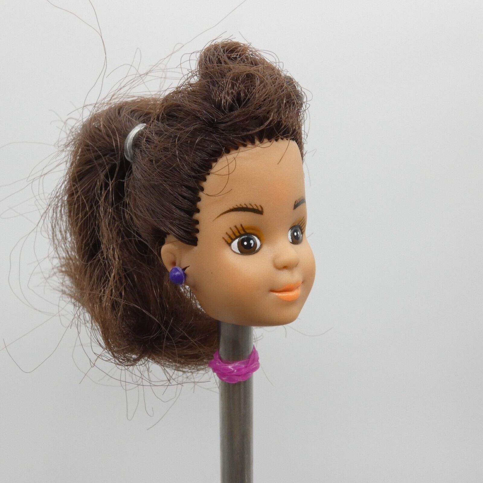 The Babysitters Club Kristy Doll Head Only 10" Brown Hair Ponytail 1991 Remco