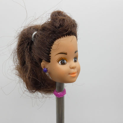 The Babysitters Club Kristy Doll Head Only 10" Brown Hair Ponytail 1991 Remco