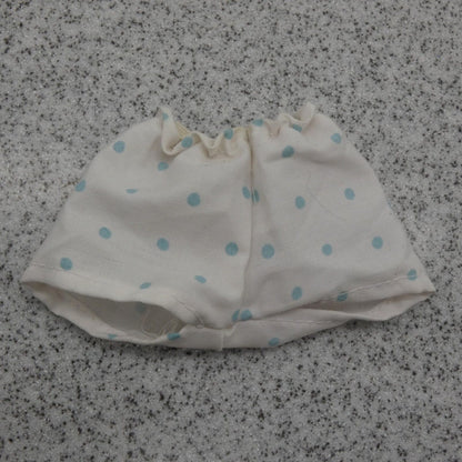 Barbie Doll Size Shorts White Blue Polka Dots Elastic Waist