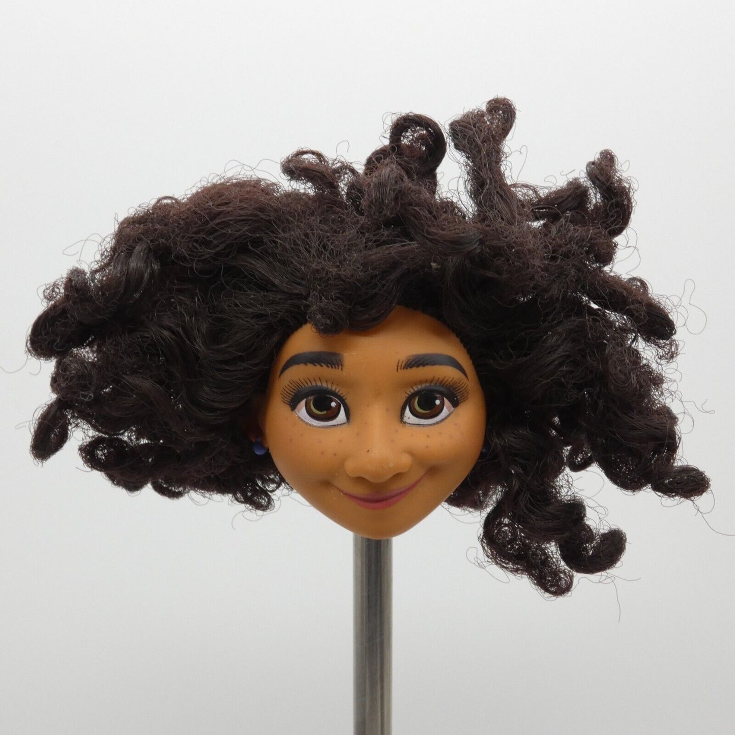 Disney Encanto Mirabel Doll Head Curly Brown Hair Freckles Smirk 11 Inch 21940