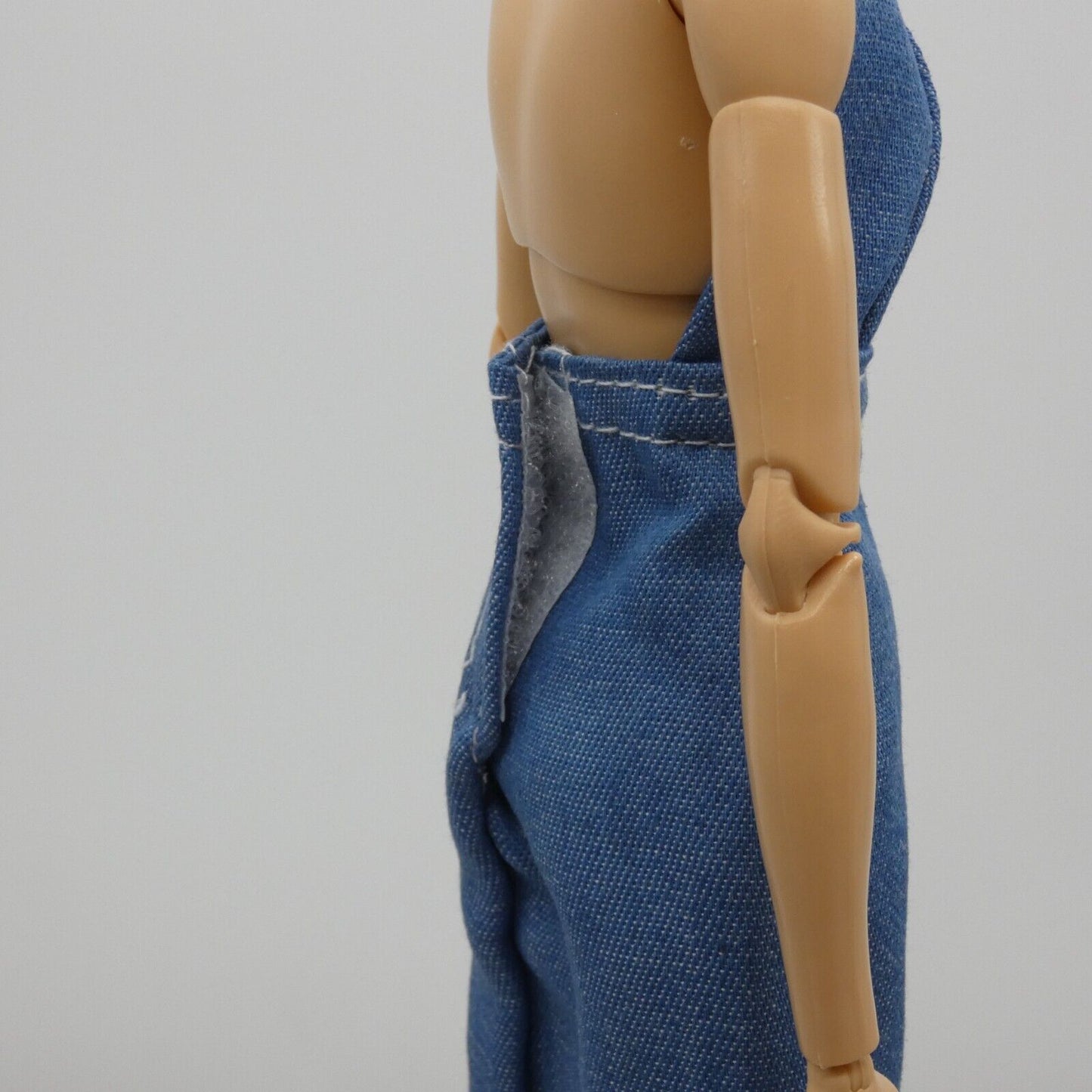 Barbie Doll Size Dress Blue Jean Denim Like Halter Fits Standard or Curvy Bodies