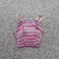 Barbie Doll Size Tank Top Thin Straps Pink Crop Midriff Nylon Fits Fashionistas