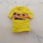 Barbie Ken Doll Shirt Top Yellow Short Sleeve Cali Palm Trees