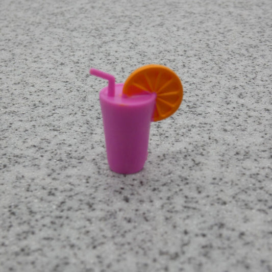 Barbie Doll Cup Drink Tumbler Pink Orange Slice Straw Extra 7 2021 Mattel GXF10