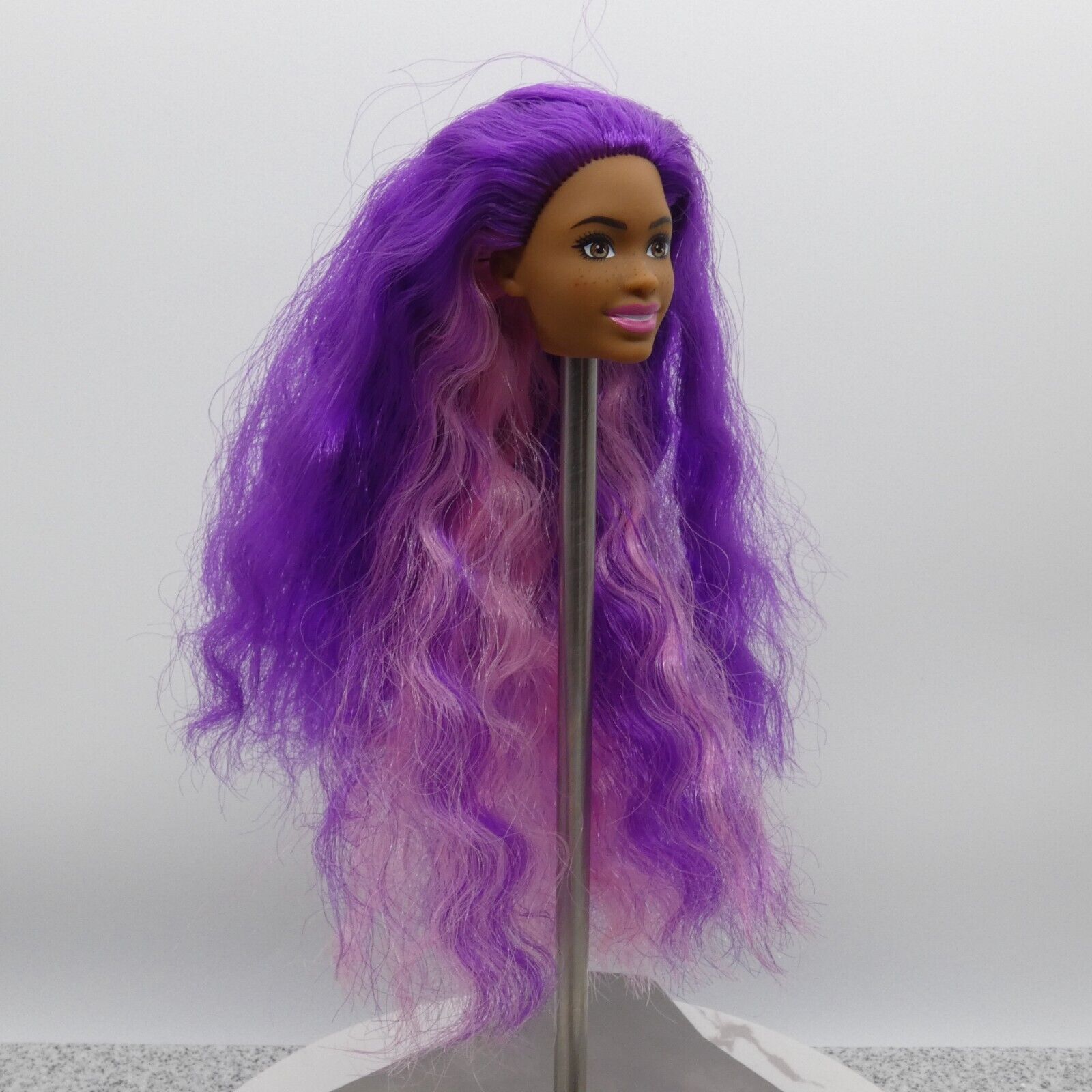 Barbie Mermaid Power AA Doll Head Brooklyn Purple Hair Freckles 2022 HHG53