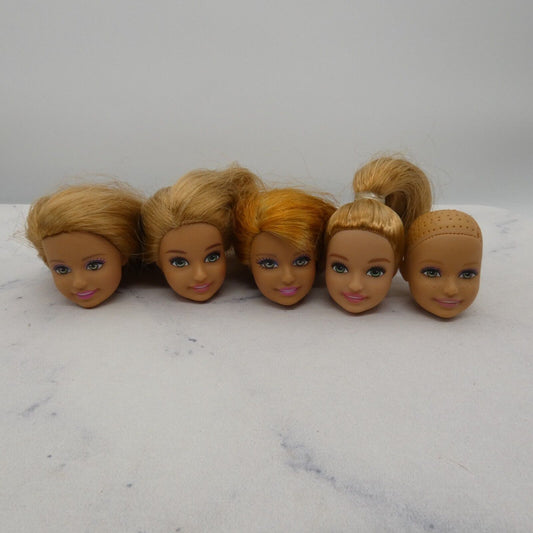 Barbie Sister Doll Head Lot of 5 Heads Stacie Face Strawberry Blonde Green Eyes