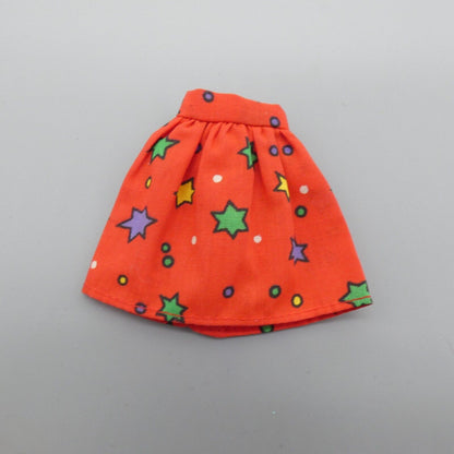 Barbie Doll Skirt Red Star Print A Line For Superstar Era Genuine Mattel 80s 90s