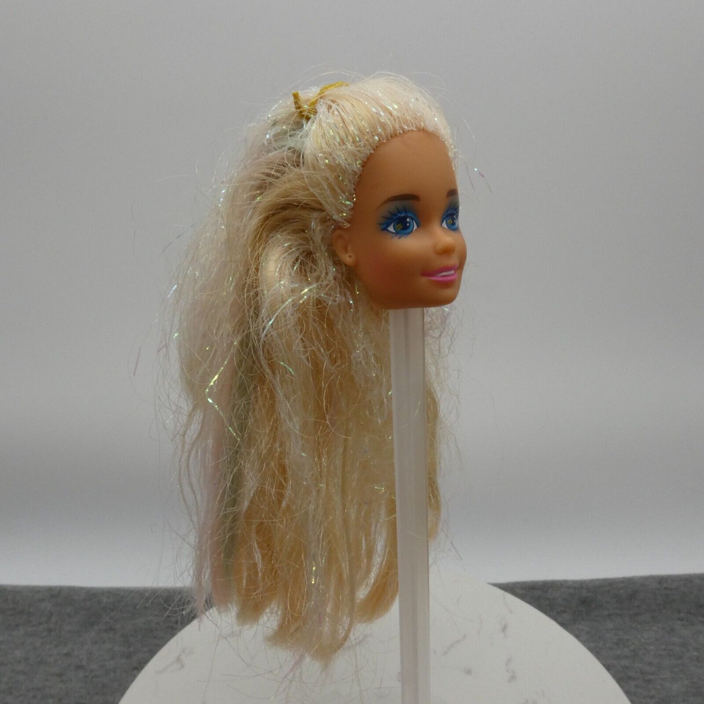 Barbie Mermaid Doll Head Only 1992 SuperStar Blonde Tinsel Hair 1434 Mattel