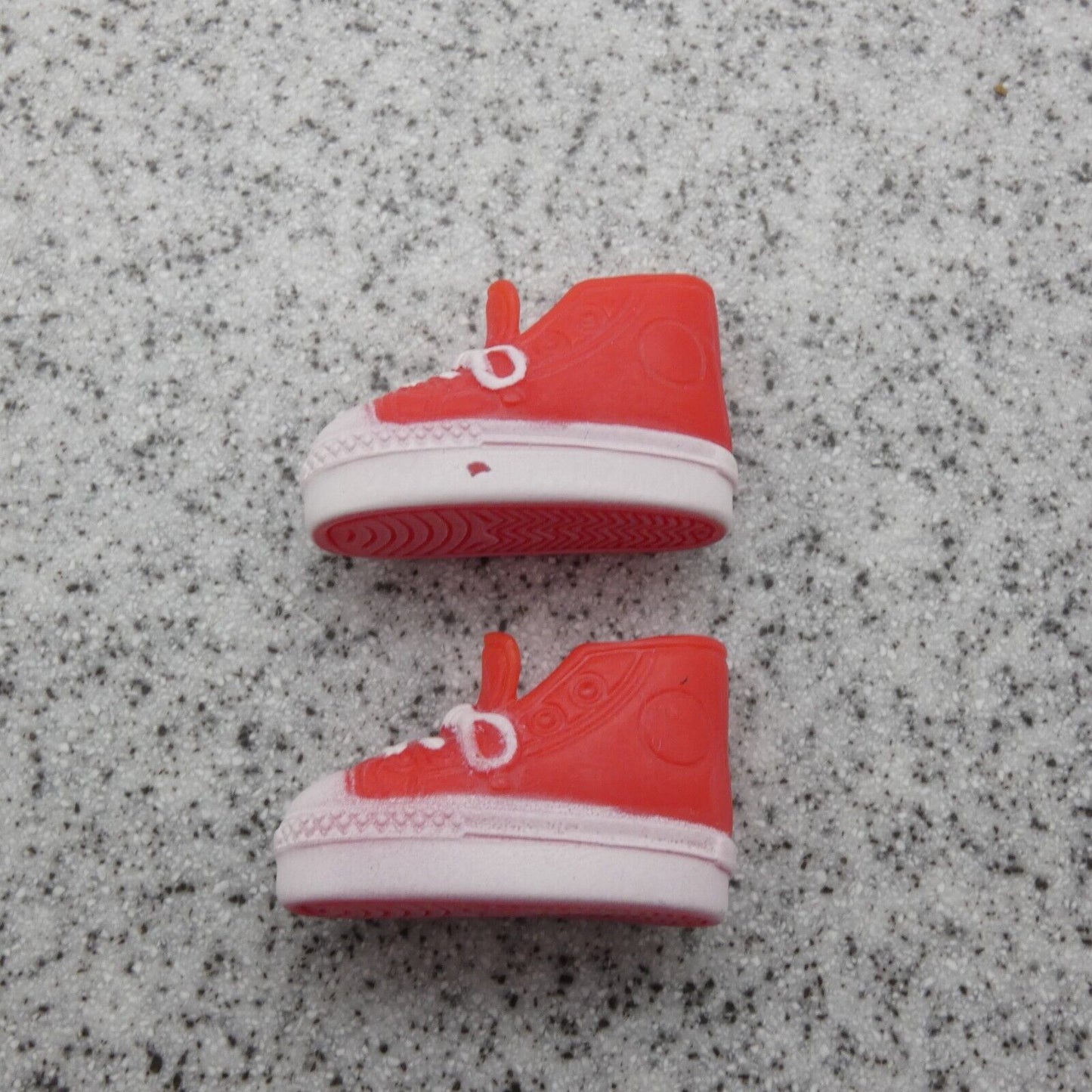 Barbie Doll Shoes Red Sneakers Sim Lace Up High Top White Soles School Flat Feet