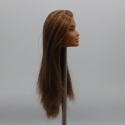 Barbie Dreamtopia June Face Doll Head Brown Hair Medium Light Skin Mattel FVR05