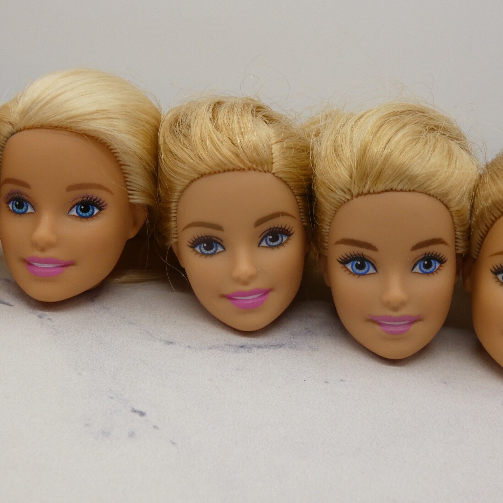 Barbie Doll Head Lot of 5 Heads Millie Face Blonde Blue Eyes Mattel JY15